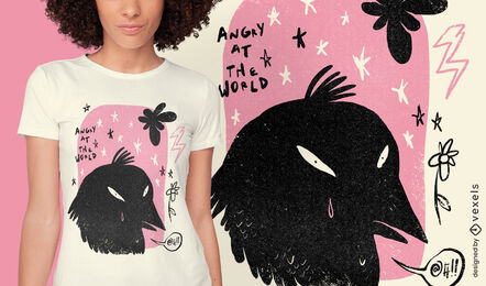 Dramatic raven bird abstract t-shirt psd