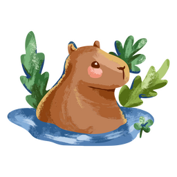 Design PNG E SVG De Capivara Usando Um Belo Chapéu Para Camisetas