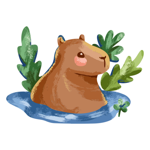 Bonitinho desenho de capivara dormindo