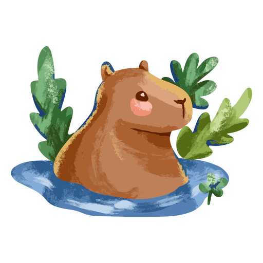 Capybara beim Baden PNG-Design