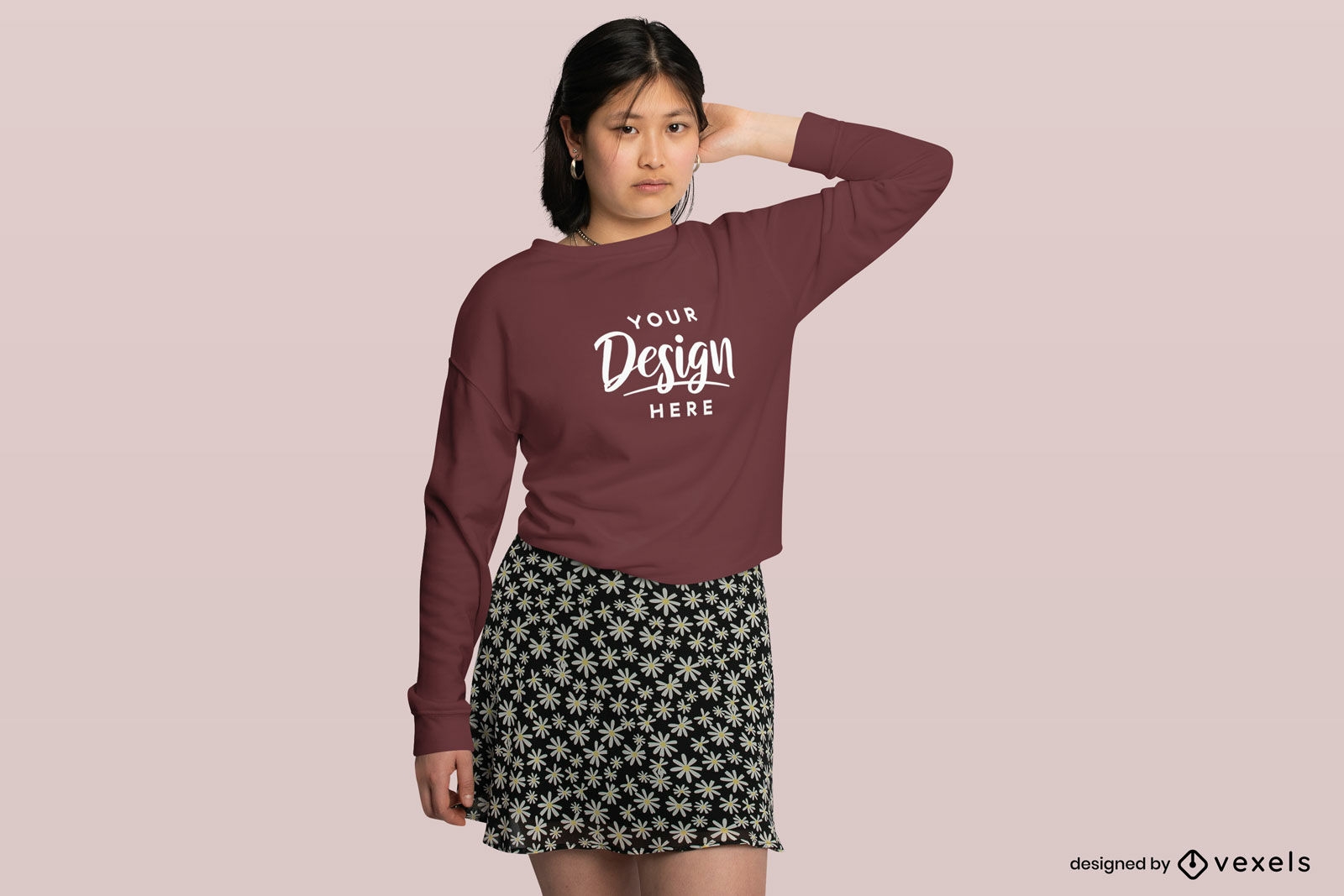 Asiatisches Mädchen-Sweatshirt-T-Shirt-Modell
