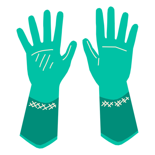 guantes de limpieza verdes Diseño PNG
