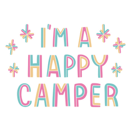 I'm a happy camper neon quote PNG Design