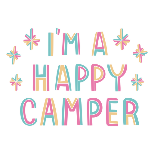 I'm a happy camper neon quote PNG Design