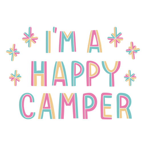 Soy una cita de neón camper feliz Diseño PNG