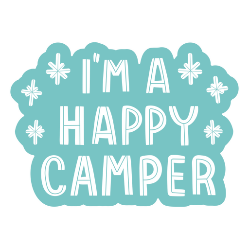 I'm a happy camper label PNG Design