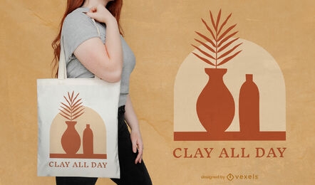 Clay vases tote bag design