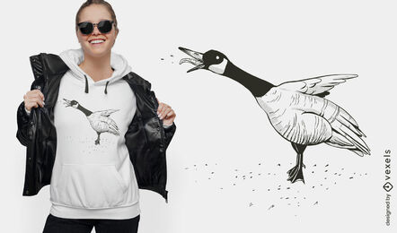 Diseño de camiseta de pájaro de ganso canadiense