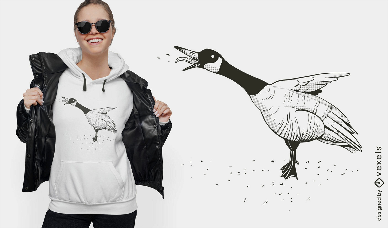 Diseño de camiseta de pájaro de ganso canadiense