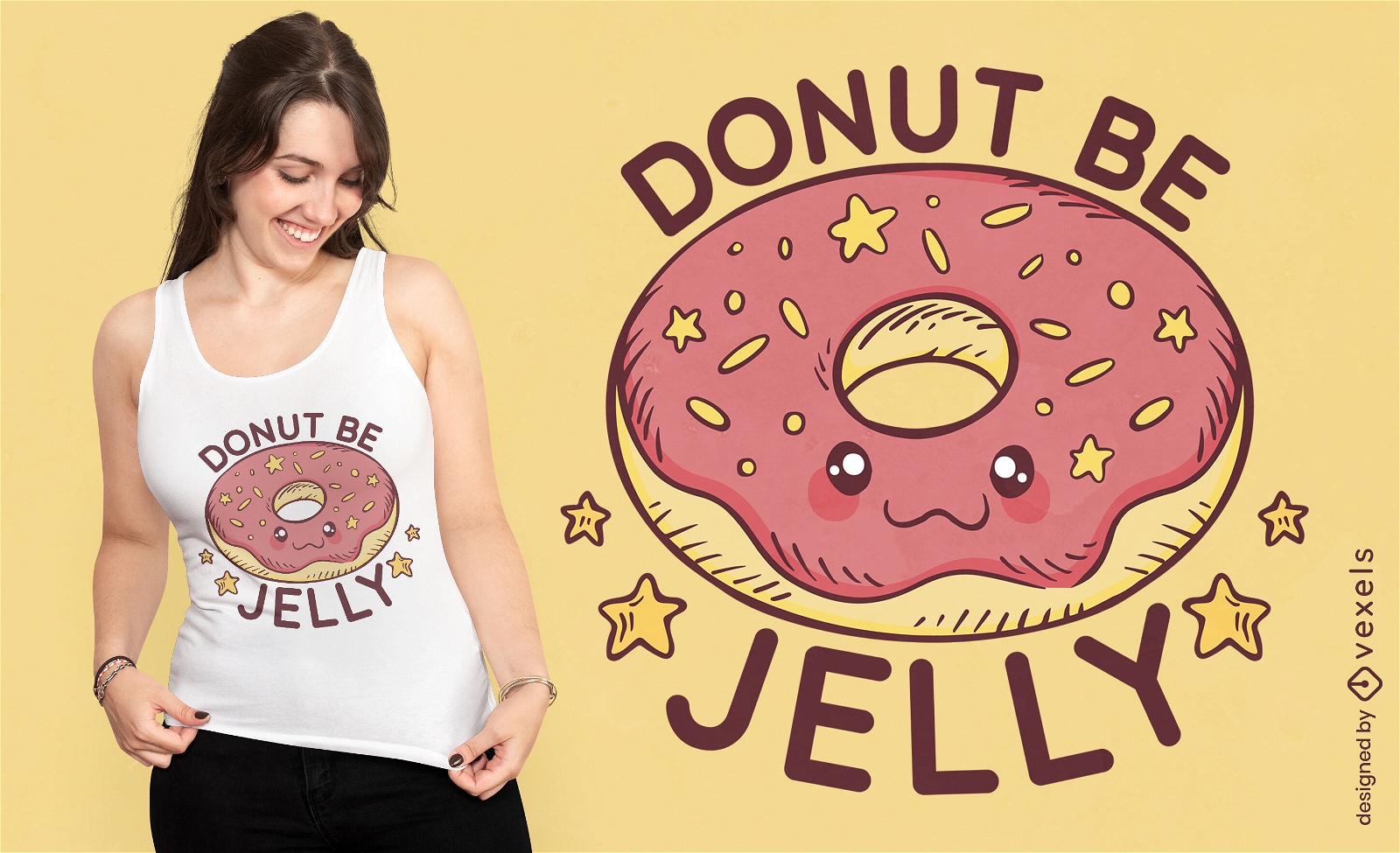 Dise?o de camiseta de gelatina de donut.