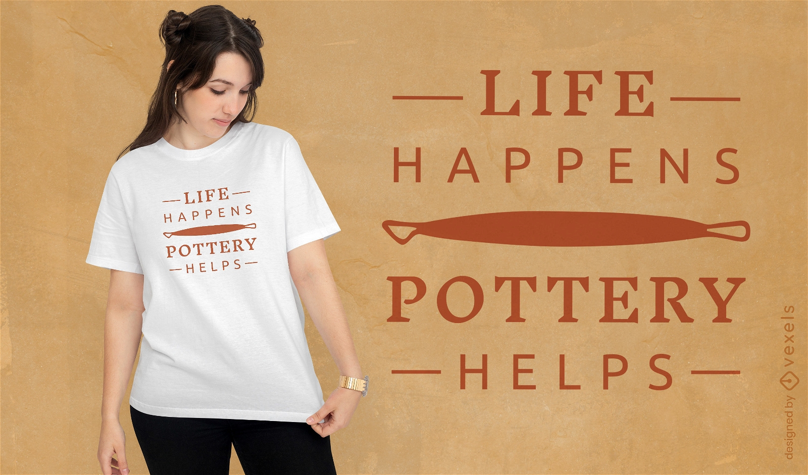 Das Leben passiert Keramik hilft beim T-Shirt-Design