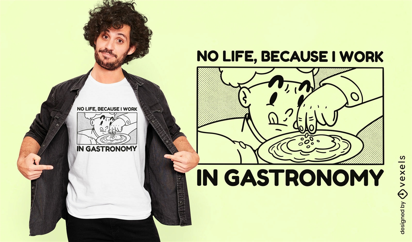 Design de camiseta de chef de gastronomia
