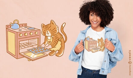 Design de camiseta de biscoitos de cozimento de tigre