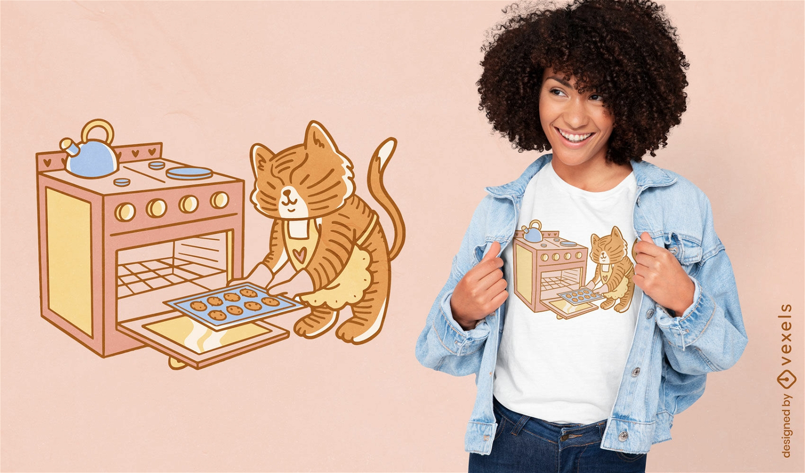 Diseño de camiseta de tigre para hornear galletas.