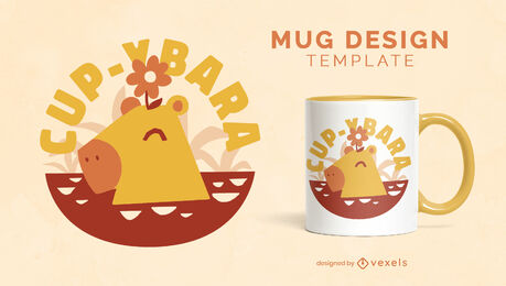 Capybara pun mug design