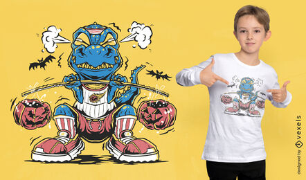 Design de camiseta de levantamento de peso T-rex