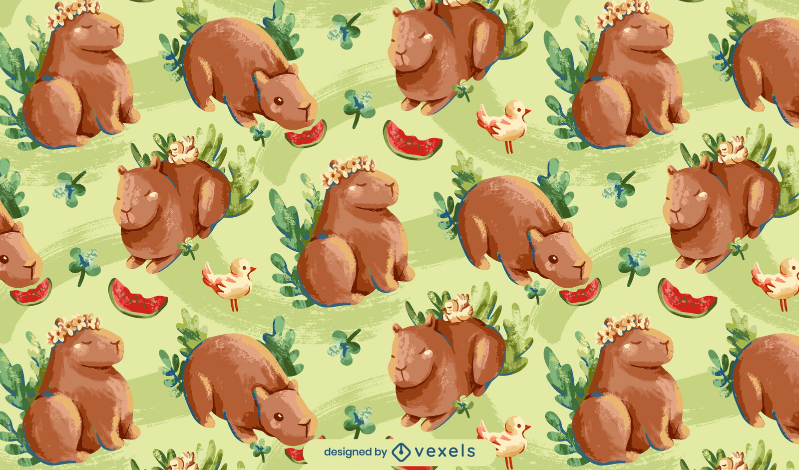 Cute capybara pattern design