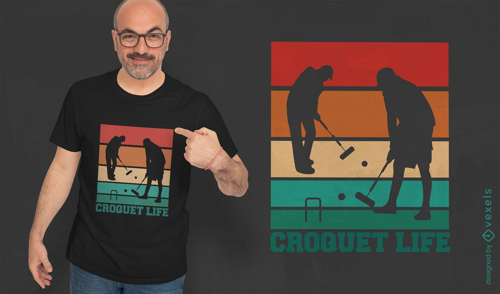 Croquet silhouette t-shirt design