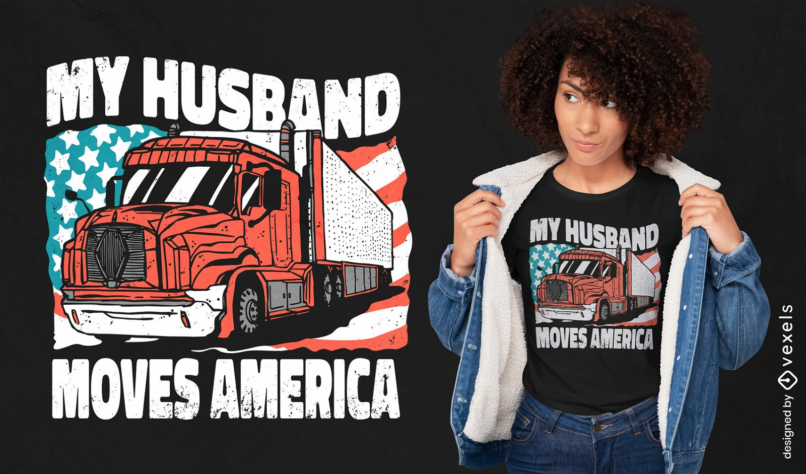 Design de camiseta de caminhão dos EUA