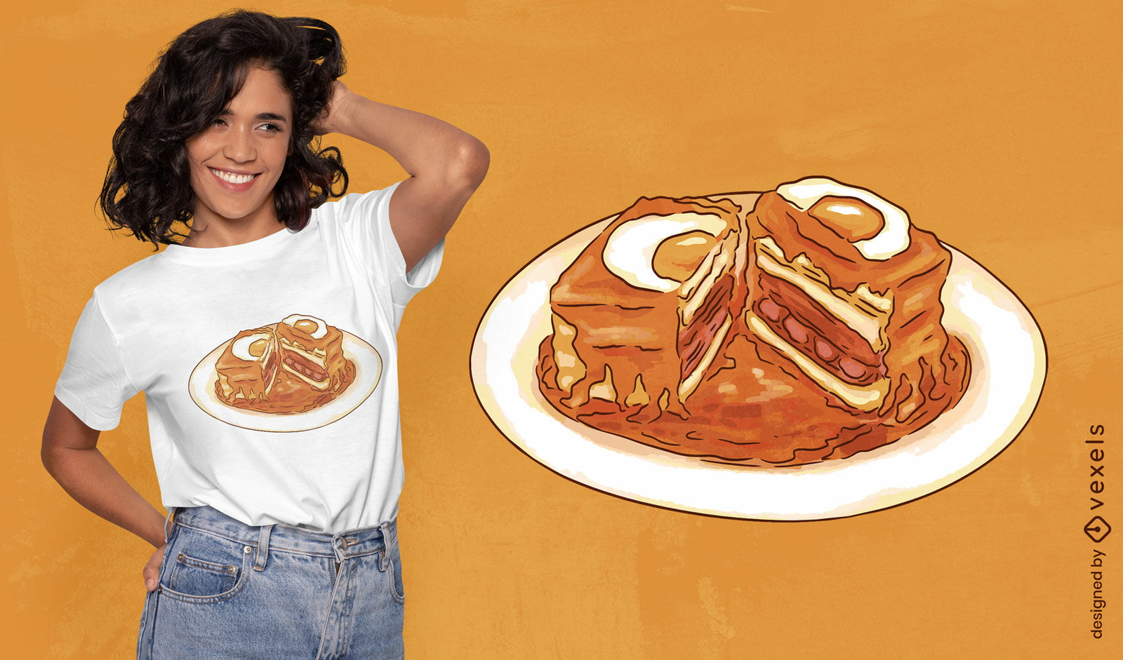 Diseño de camiseta de comida Francesinha.