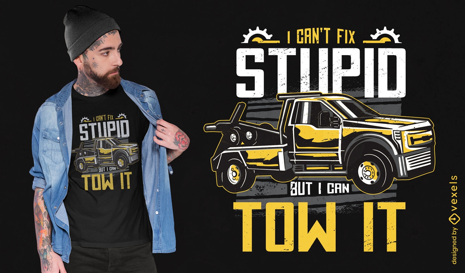 Fun tow truck quote t-shirt design