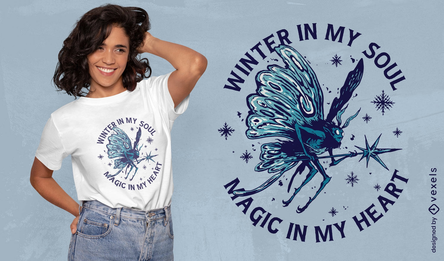 Wintermärchen-Fantasy-T-Shirt-Design