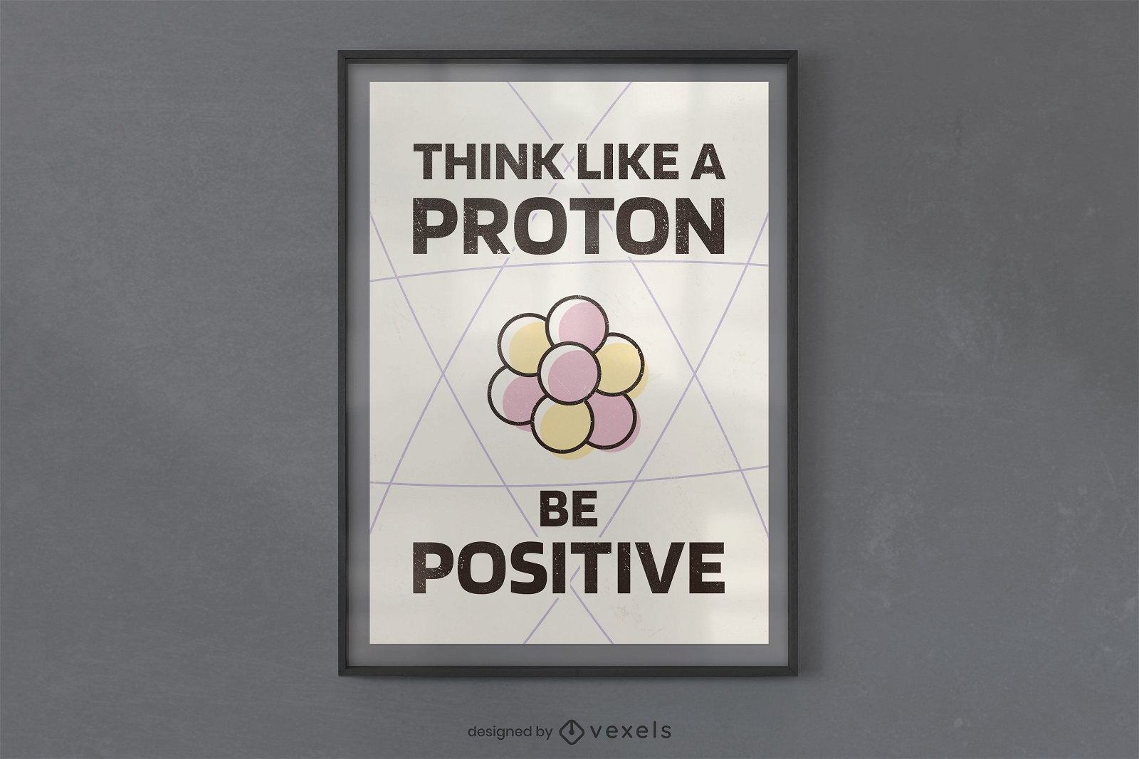 Diseño de carteles de educación científica de protones.