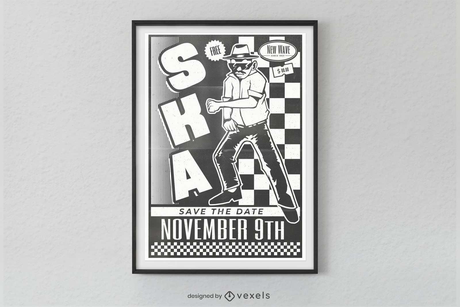 Diseño de cartel retro SKA