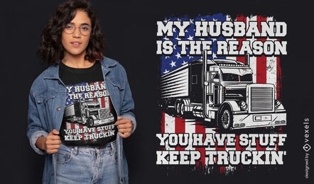 Truck driver husband t-shirt design