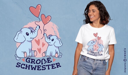 Big sister elephant t-shirt design