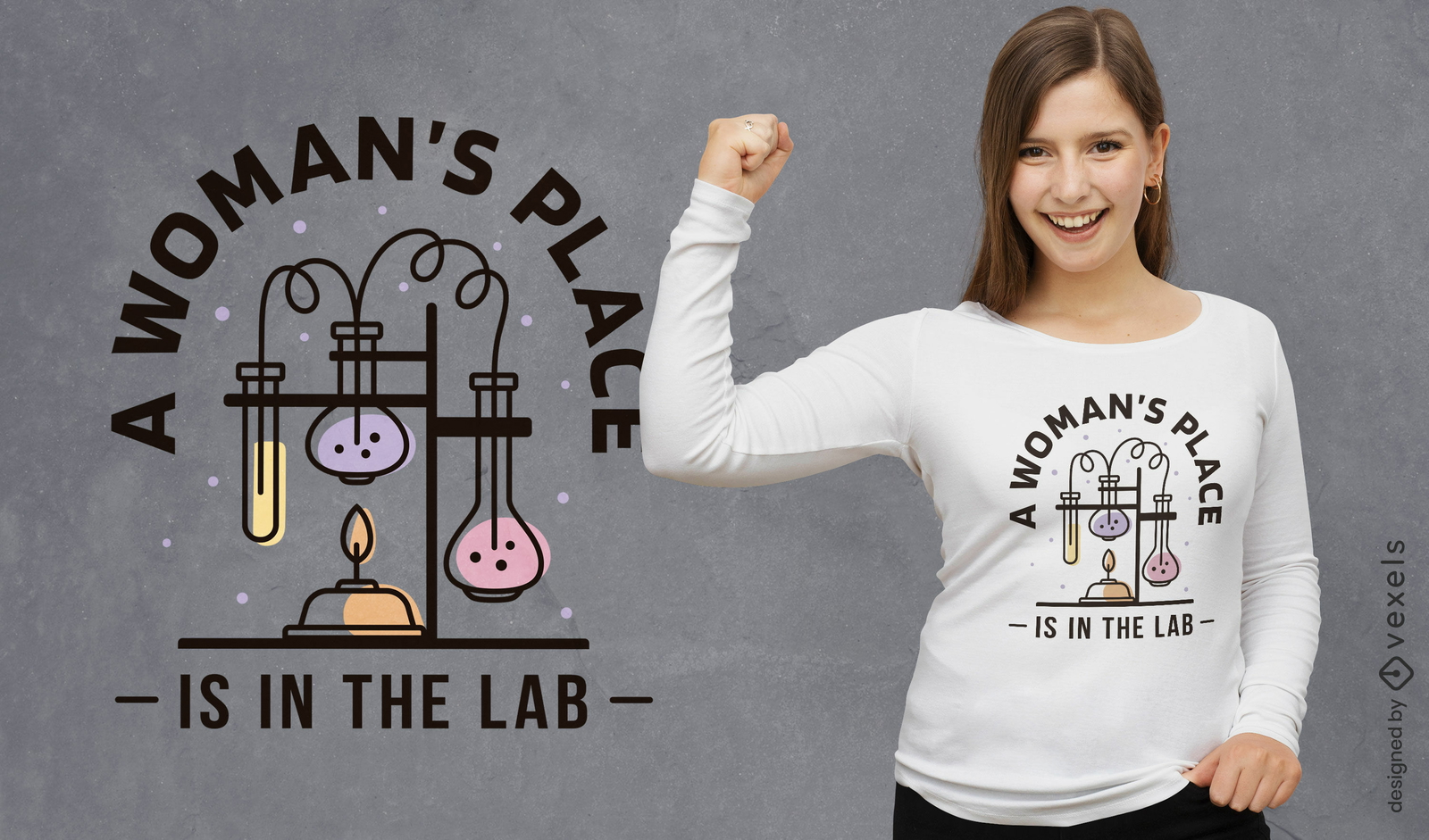 Diseño de camiseta de equipo de ciencia de laboratorio de química