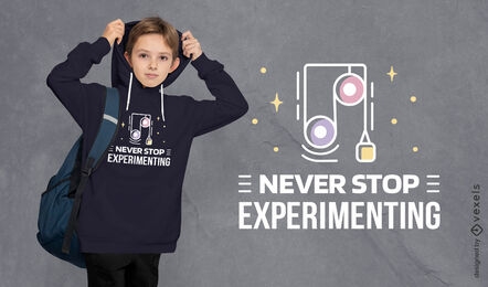 Diseño de camiseta de experimento de ciencia física.