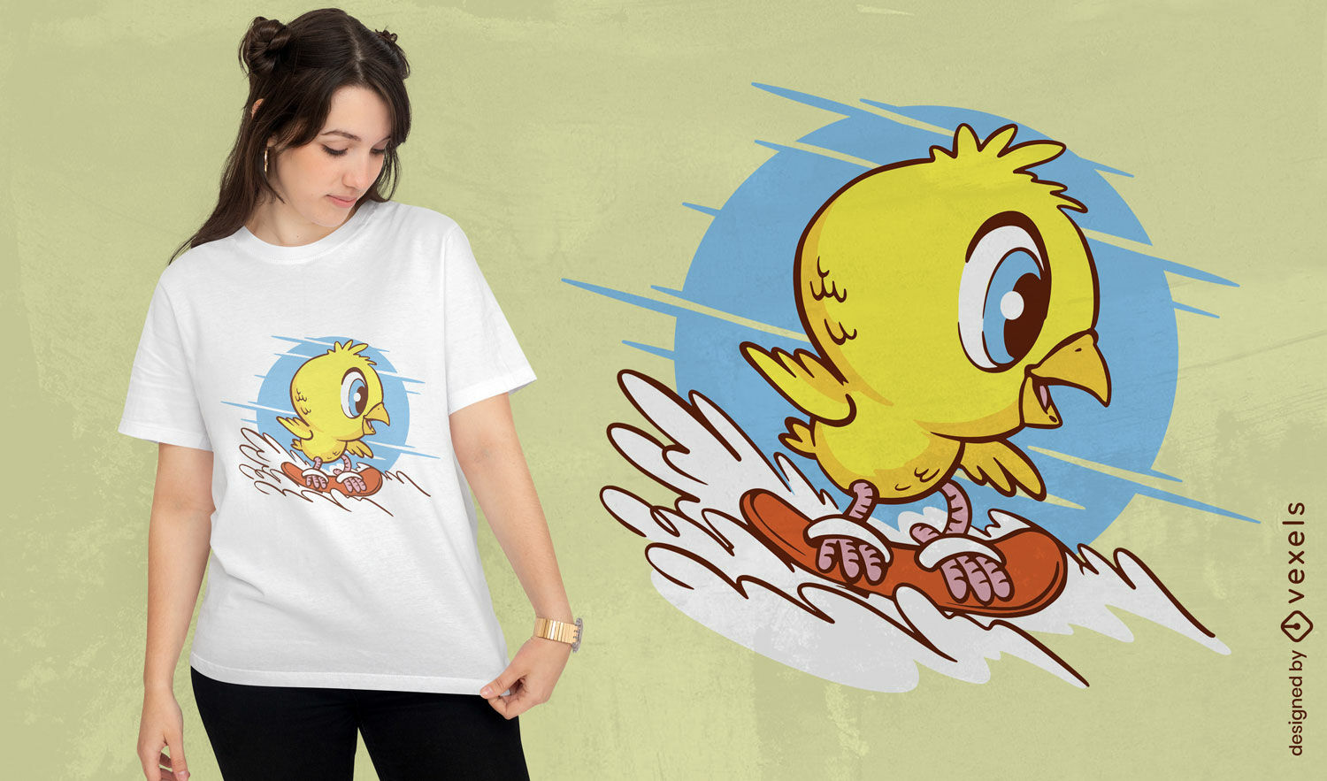 Diseño de camiseta de chica de snowboard