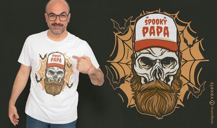 Gespenstisches Papa-Totenkopf-T-Shirt-Design