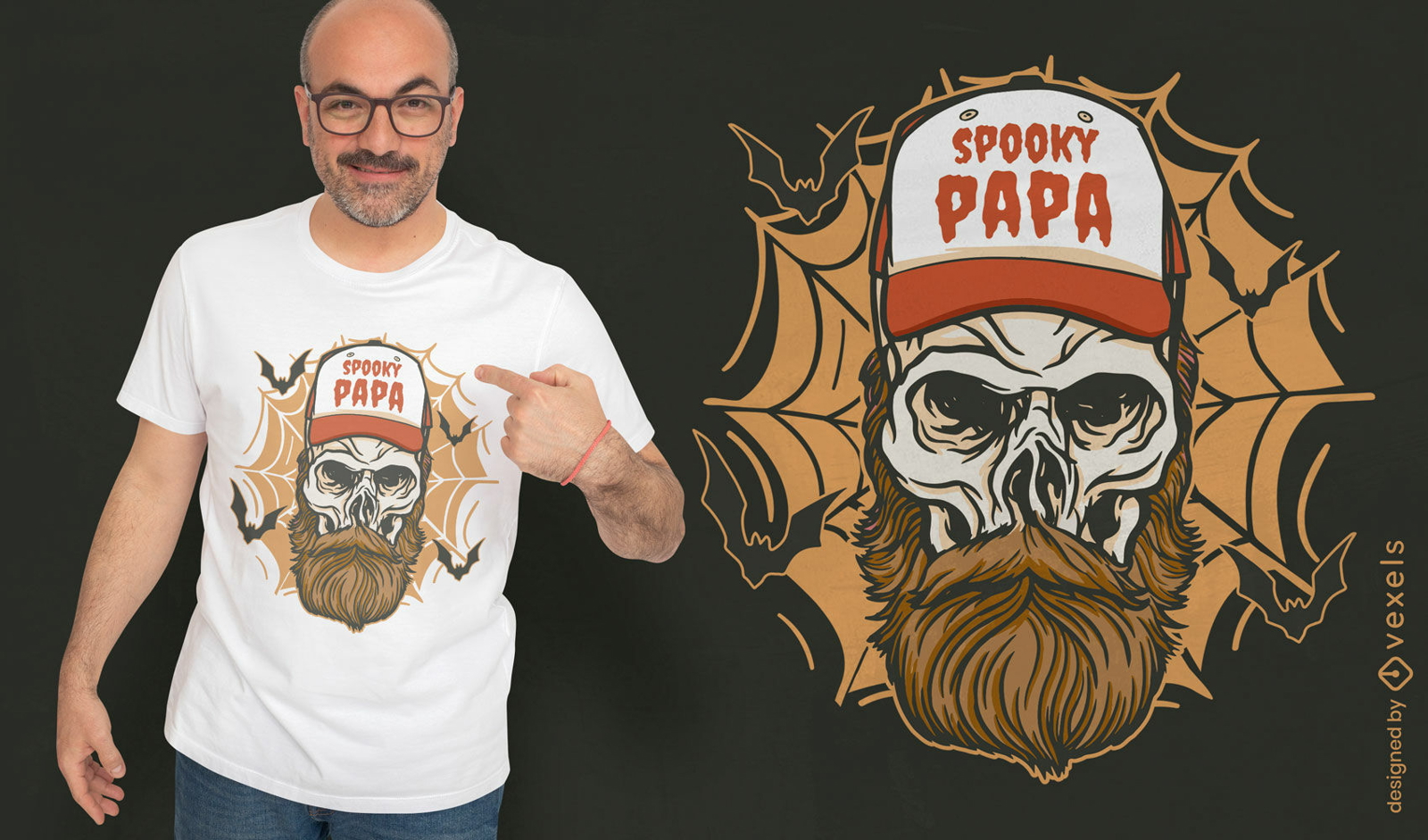 Design de camiseta de caveira de papai assustador