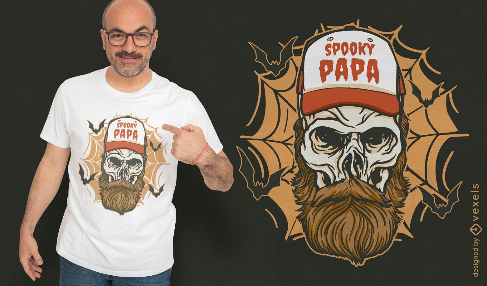 Diseño de camiseta de calavera de papá espeluznante
