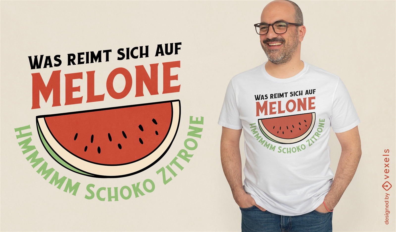 Wassermelonen-Fruchtscheiben-T-Shirt-Design