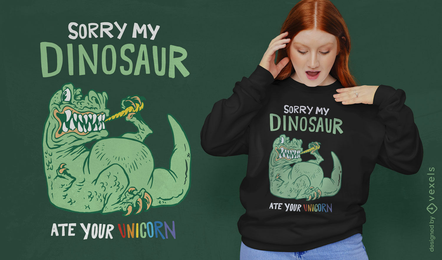 Diseño de camiseta divertida de dinosaurio de dibujos animados