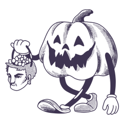 Halloween-Kürbis mit einem Süßes-oder-Leckerei-Korb in Menschenform PNG-Design