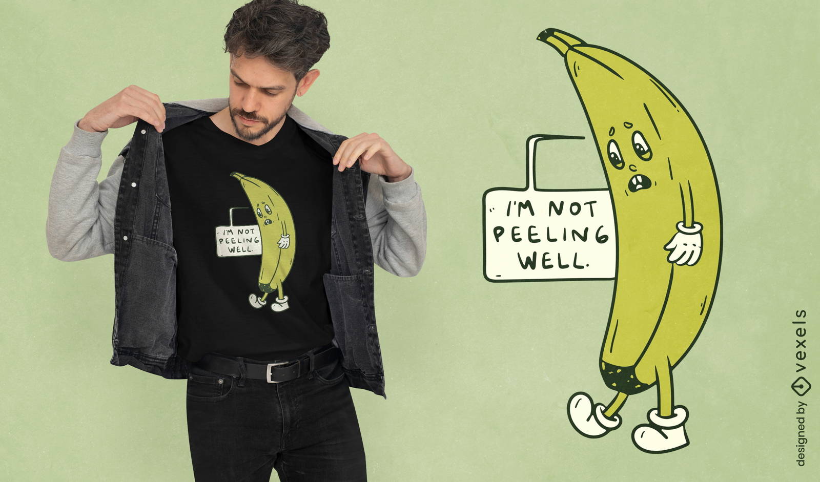 Design de camiseta engraçada de banana de desenho animado