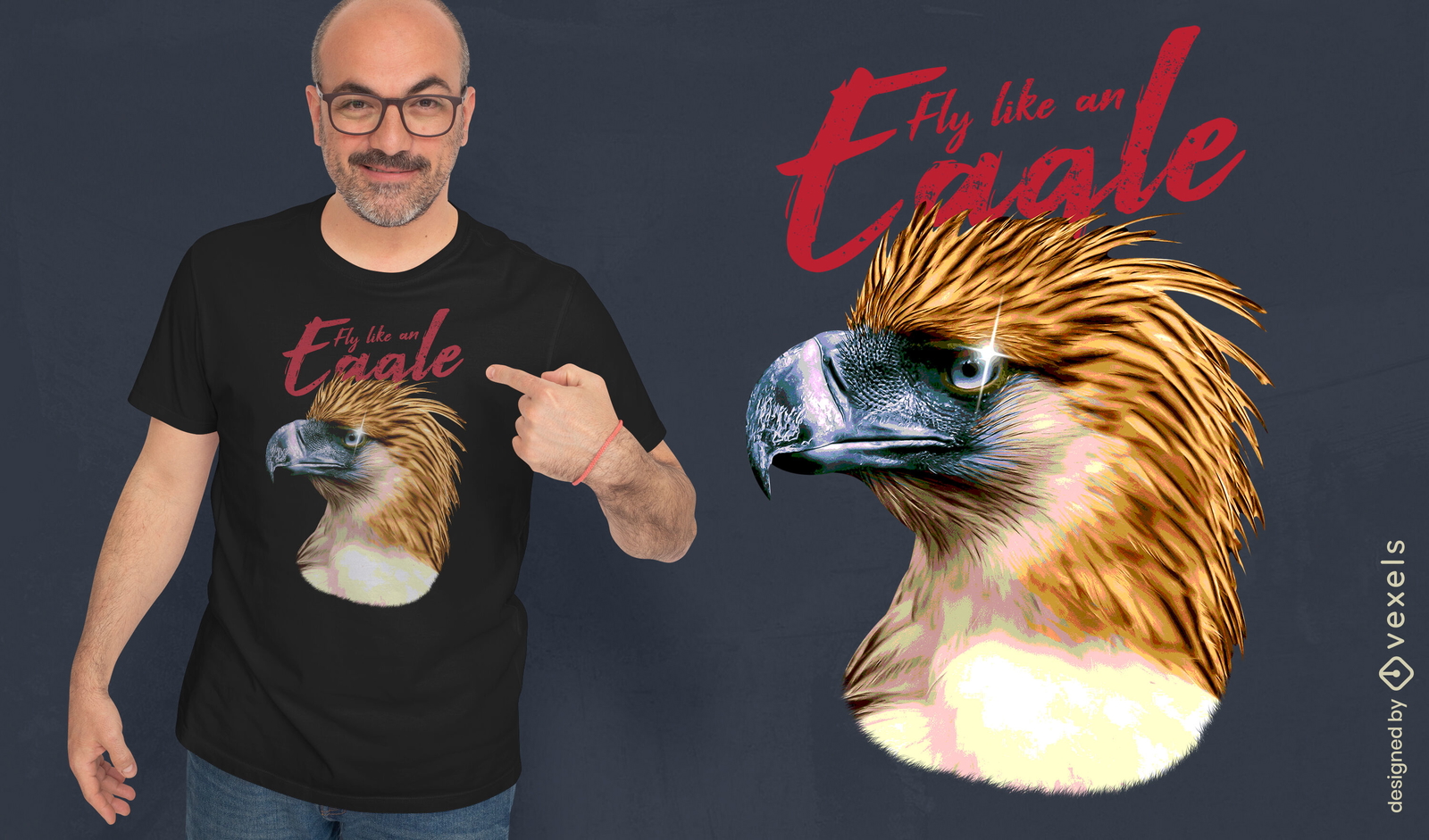 Diseño de camiseta PSD de águila filipina