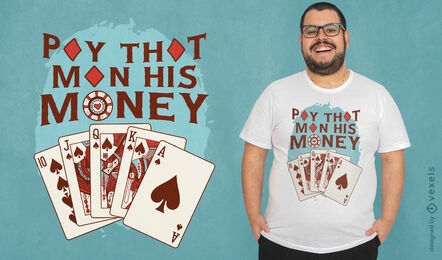 Playing cards gambling hobby t-shirt design