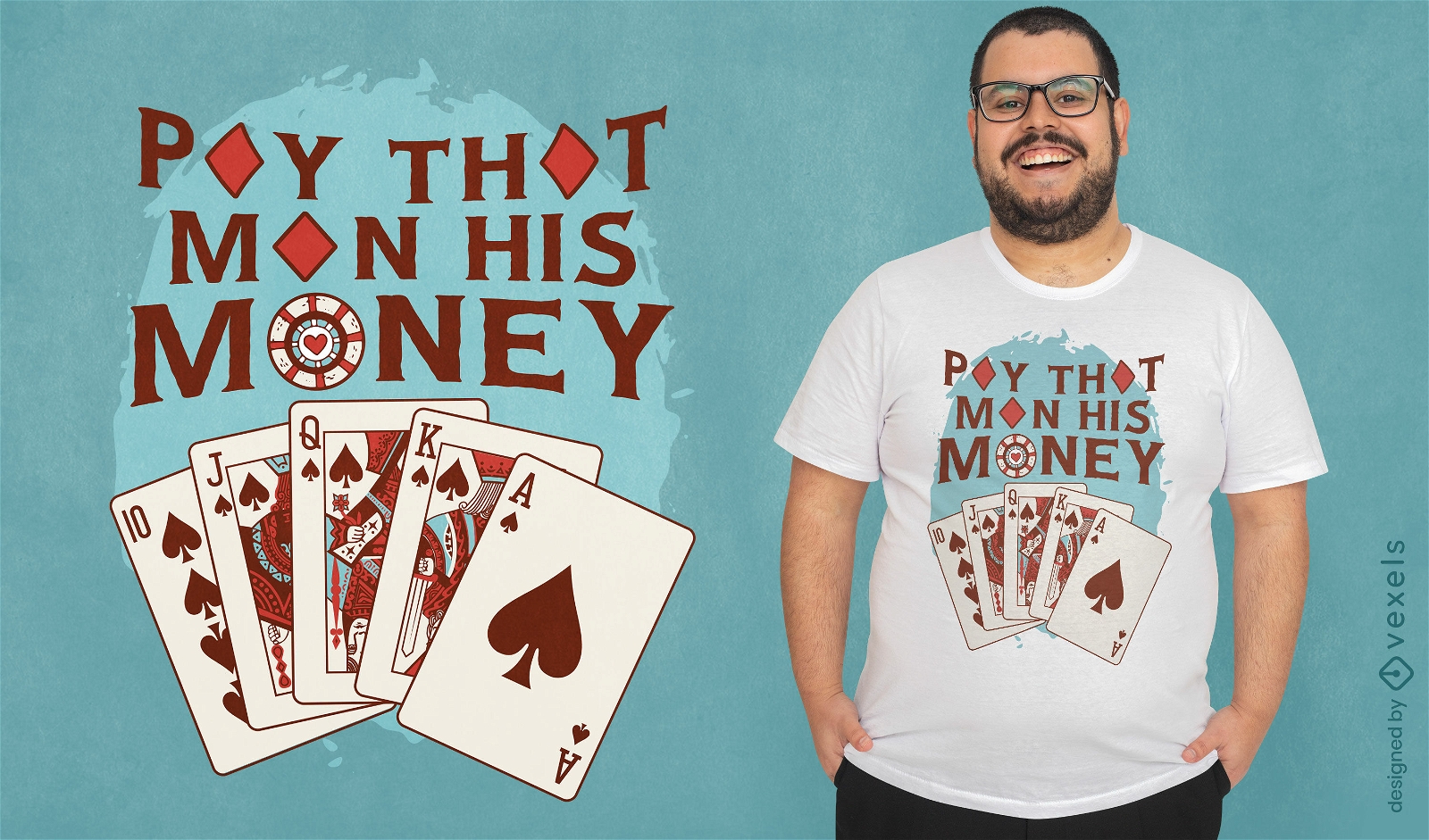Playing cards gambling hobby t-shirt design