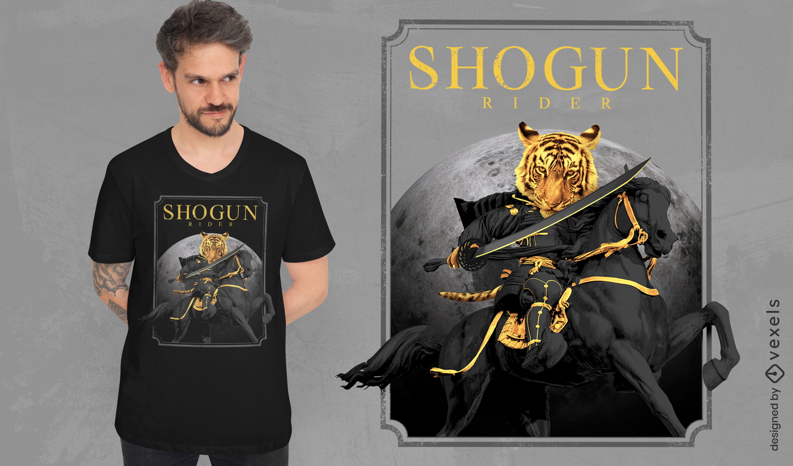 Tiger knight t-shirt design