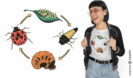 Ladybug insect evolution t-shirt design