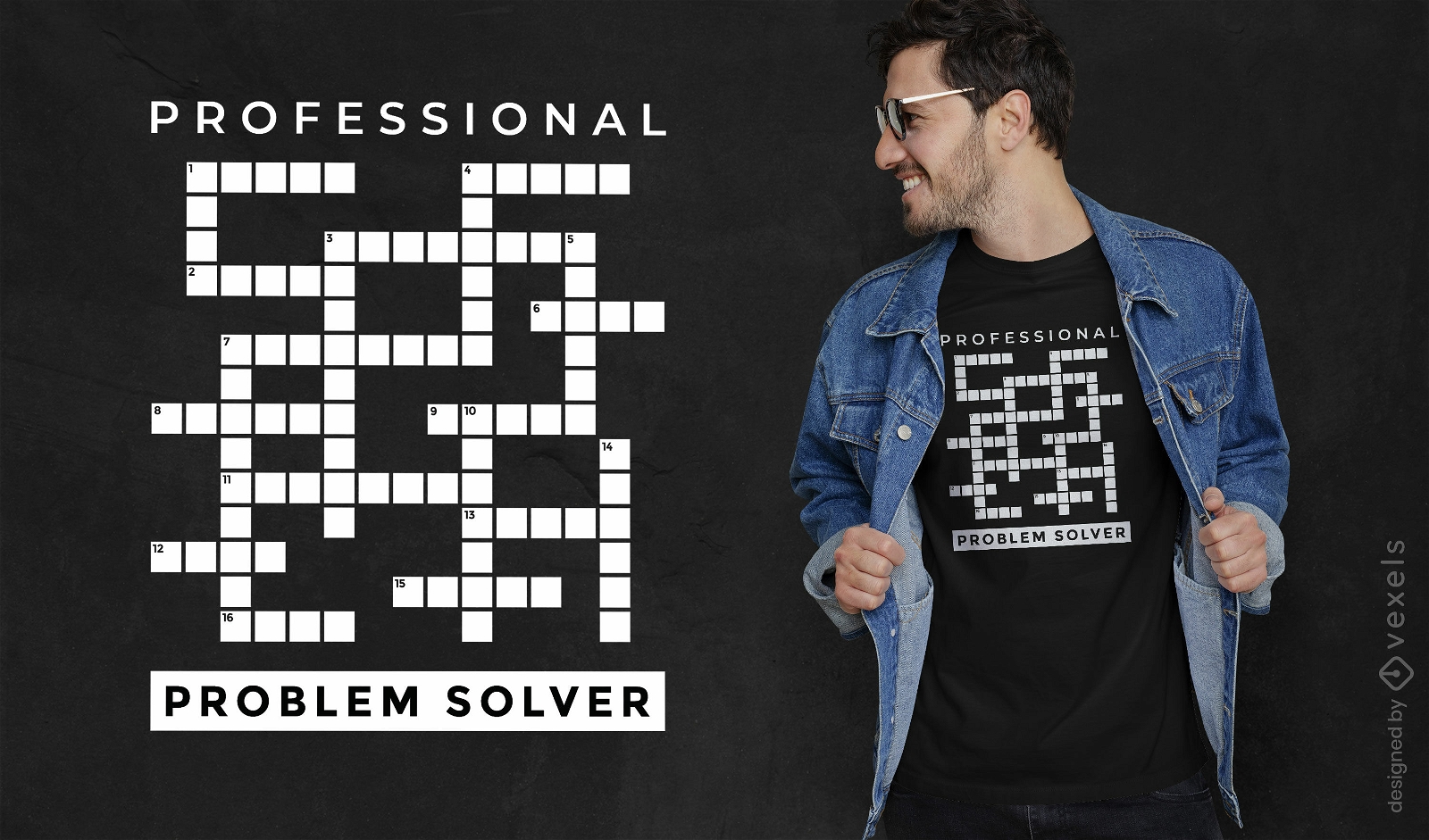 Leeres Kreuzworträtsel-T-Shirt-Design