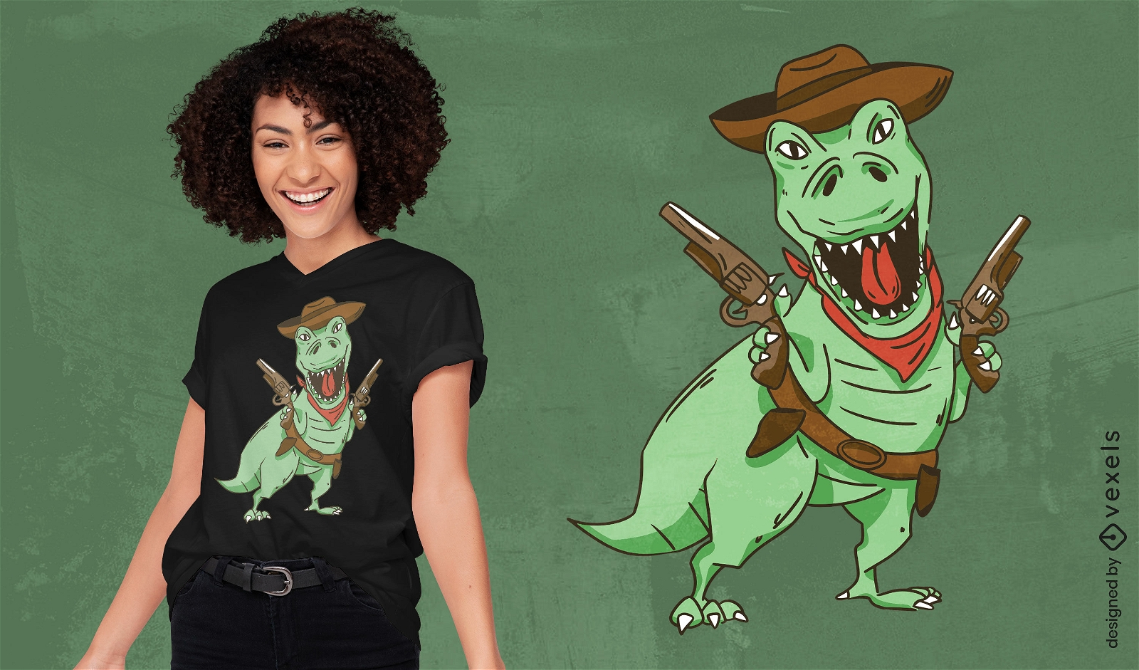 T-rex cowboy t-shirt design