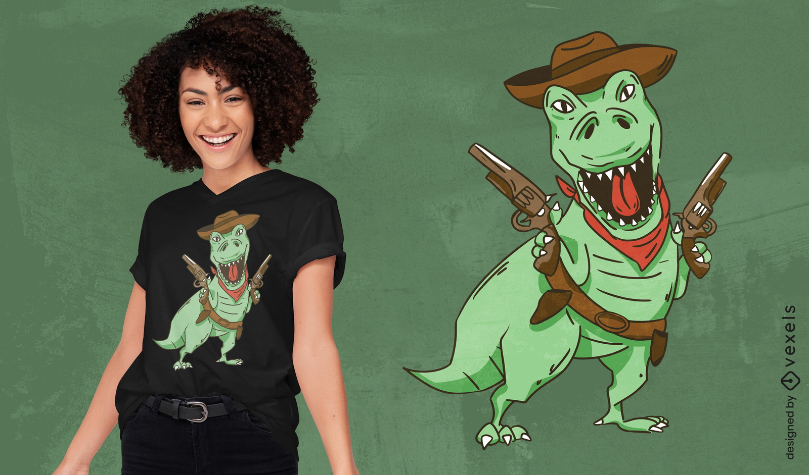 T-Rex-Cowboy-T-Shirt-Design