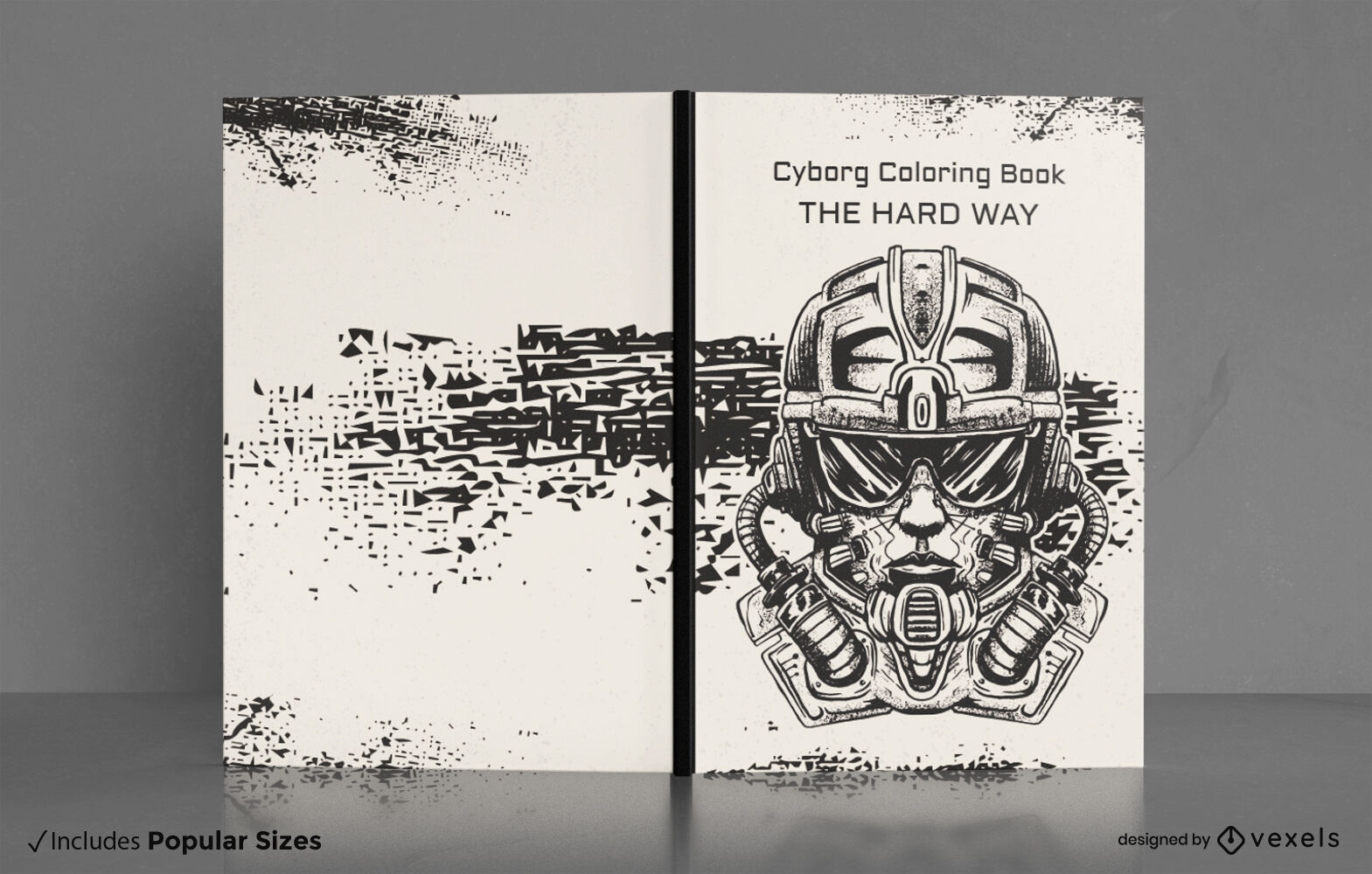 Cyborg coloring book cover design