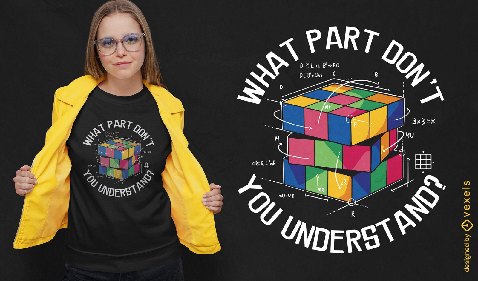Puzzle cube funny t-shirt design